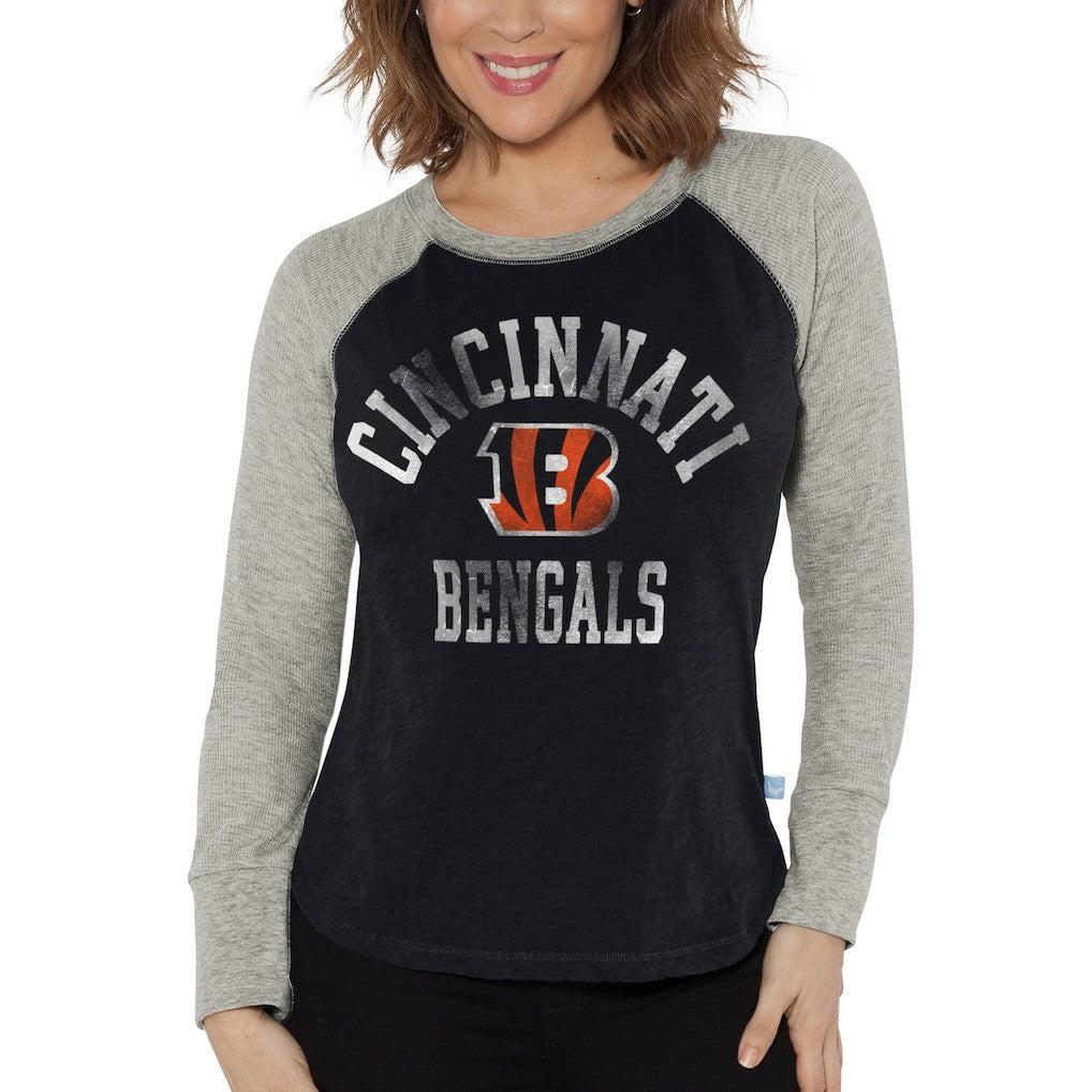 Cincinnati Bengals G-III 4Her by Carl Banks Women's Waffle Knit Raglan Long Sleeve T-Shirt | NFL Outlet