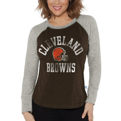 Cleveland Browns G-III 4Her by Carl Banks Women's Waffle Knit Raglan Long Sleeve T-Shirt | NFL Discount