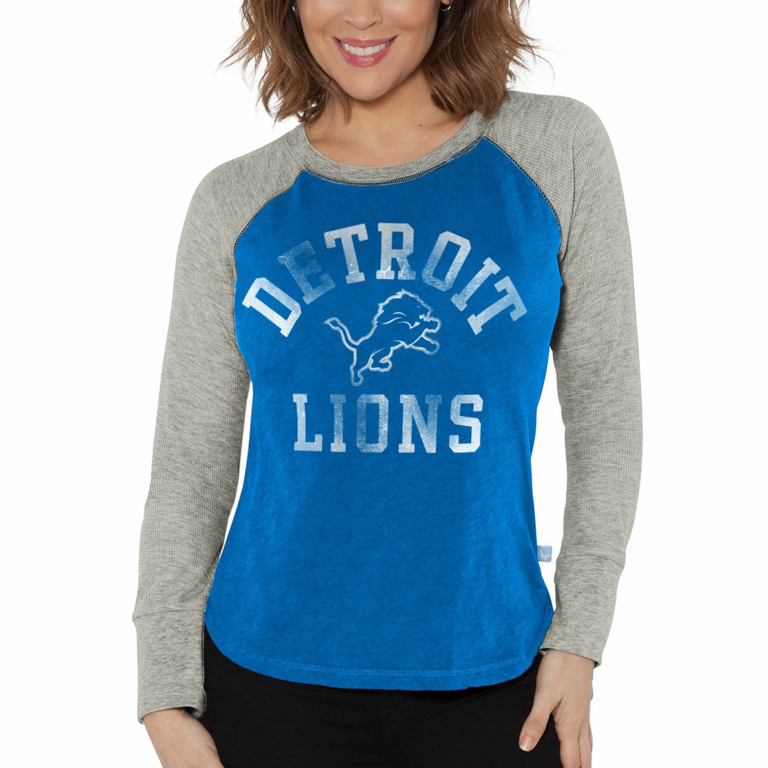 Detroit Lions G-III 4Her by Carl Banks Women's Waffle Knit Raglan Long Sleeve T-Shirt | NFL US
