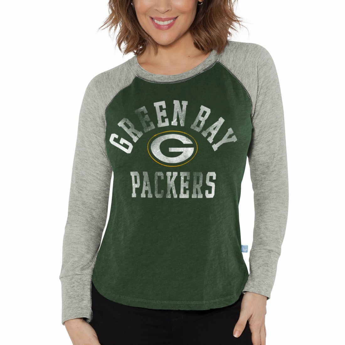 Green Bay Packers G-III 4Her by Carl Banks Women's Waffle Knit Raglan Long Sleeve T-Shirt | NFL Near me