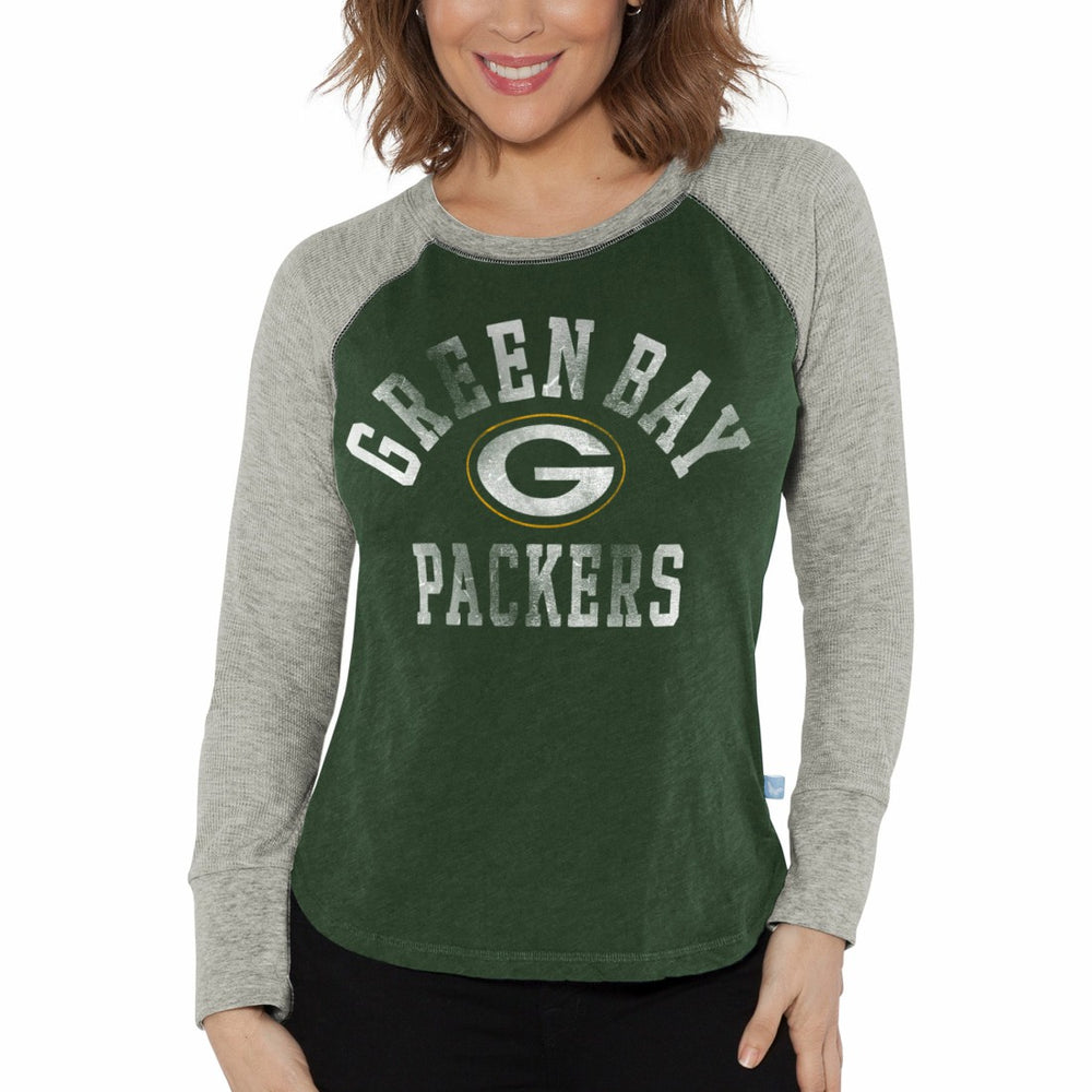 Green Bay Packers G-III 4Her by Carl Banks Women's Waffle Knit Raglan Long Sleeve T-Shirt | NFL Near me