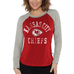 Kansas City Chiefs G-III 4Her by Carl Banks Women's Waffle Knit Raglan Long Sleeve T-Shirt | NFL Outlet