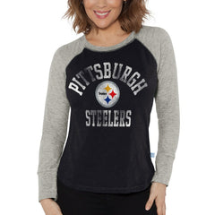 Pittsburgh Steelers G-III 4Her by Carl Banks Women's Waffle Knit Raglan Long Sleeve T-Shirt | NFL Hot