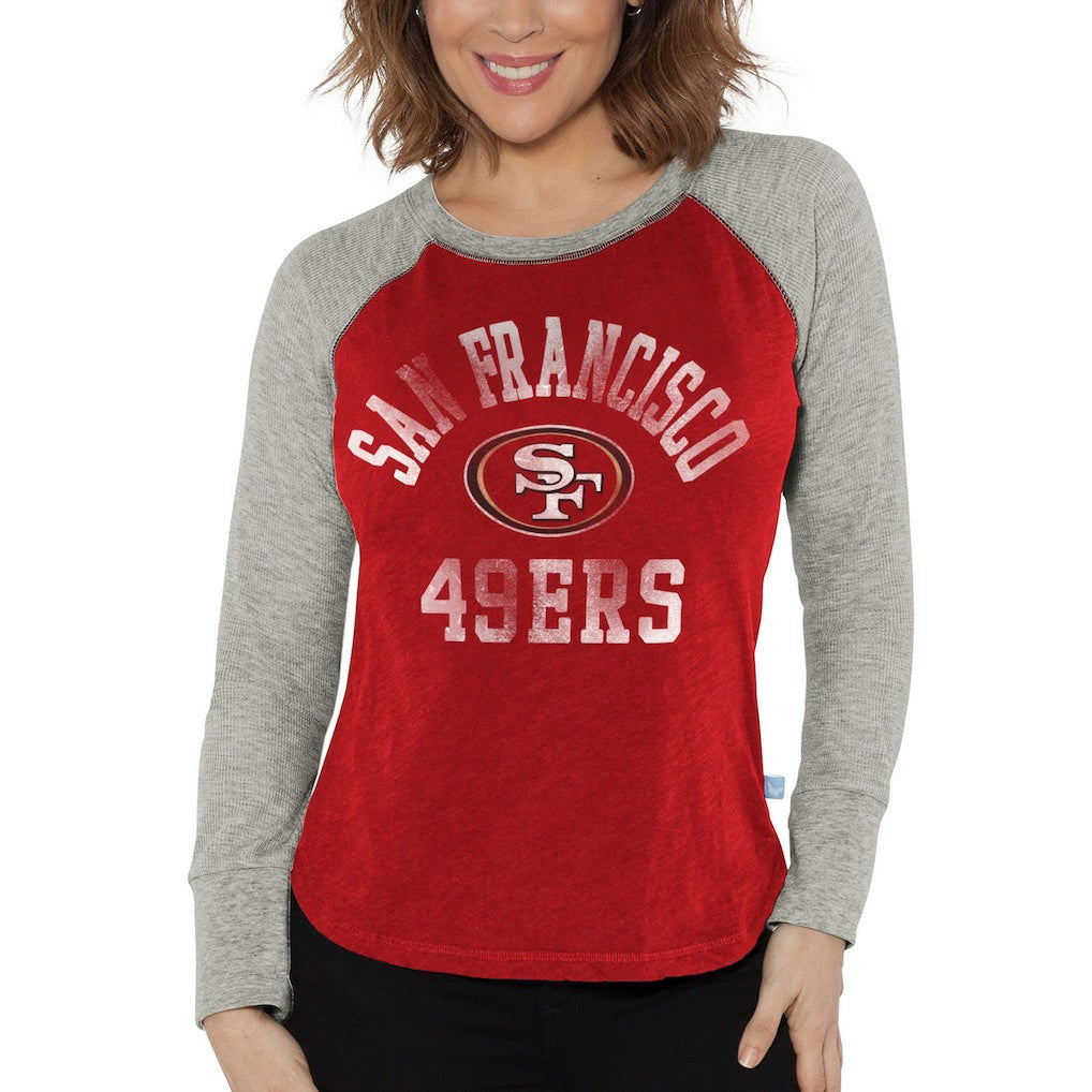 San Francisco 49ers G-III 4Her by Carl Banks Women's Waffle Knit Raglan Long Sleeve T-Shirt | NFL US