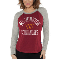 Washington Commanders G-III 4Her by Carl Banks Women's Waffle Knit Raglan Long Sleeve T-Shirt | NFL Sale