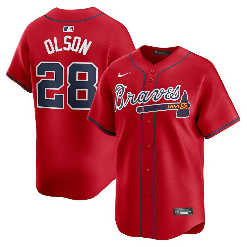 Matt Olson Atlanta Braves Nike Alternate Limited Player Jersey – Red - MLB Jerseys