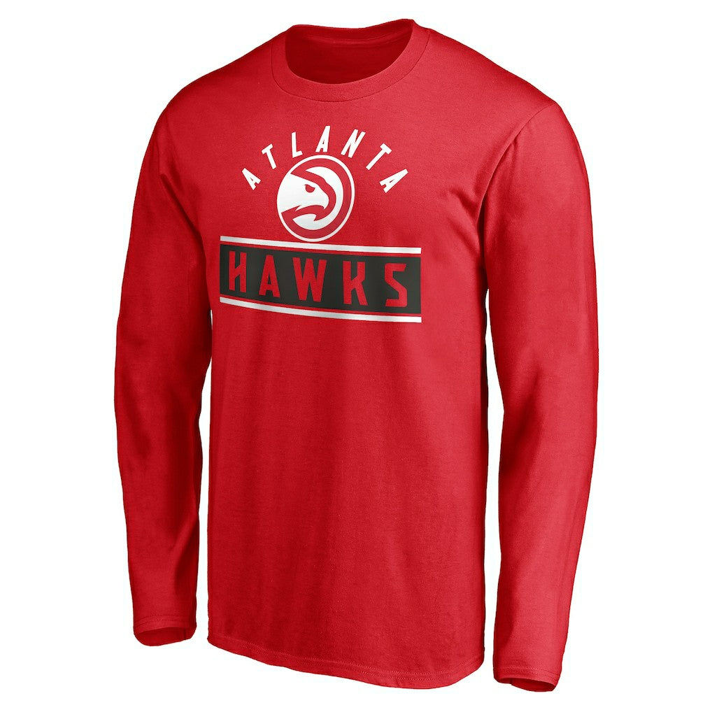 Red Atlanta Hawks Team Arch Knockout Long Sleeve T-Shirt | NBA
