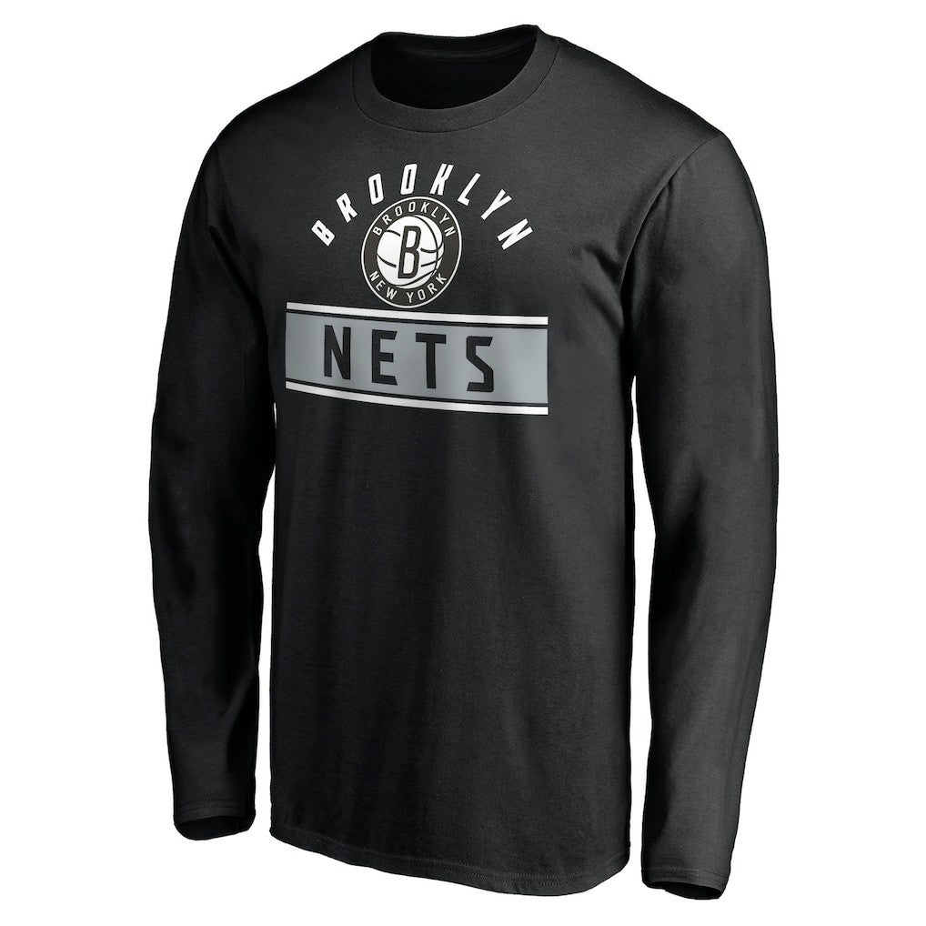 Black Brooklyn Nets Team Arch Knockout Long Sleeve T-Shirt | NBA