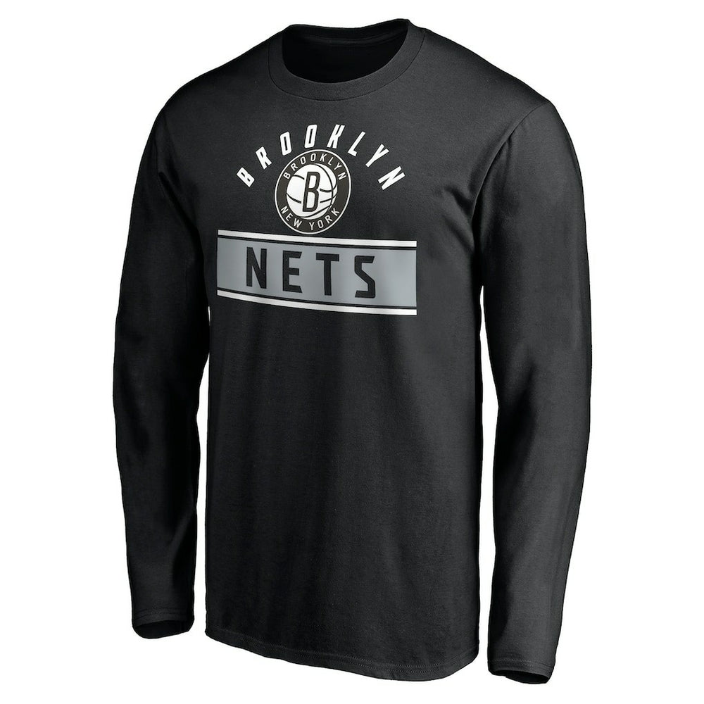 Black Brooklyn Nets Team Arch Knockout Long Sleeve T-Shirt | NBA