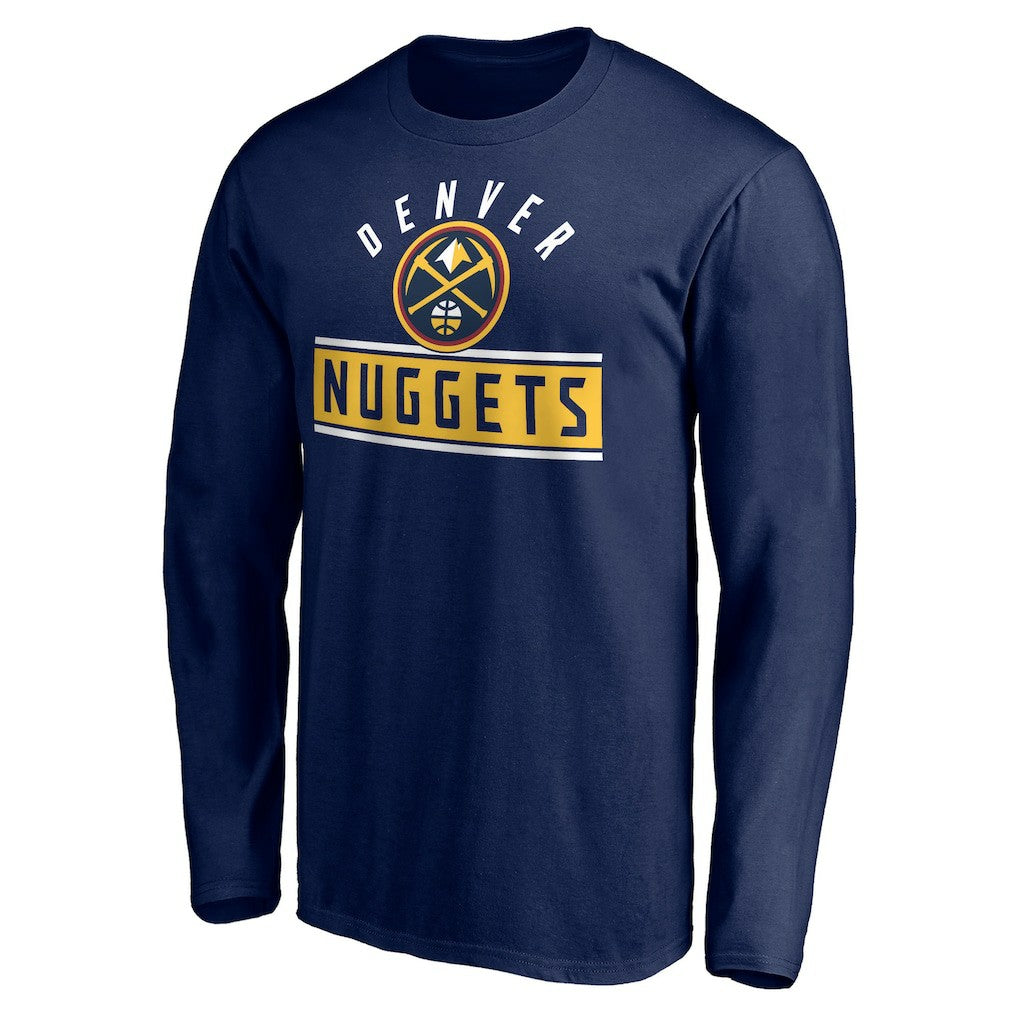 Navy Denver Nuggets Team Arch Knockout Long Sleeve T-Shirt sale | NBA