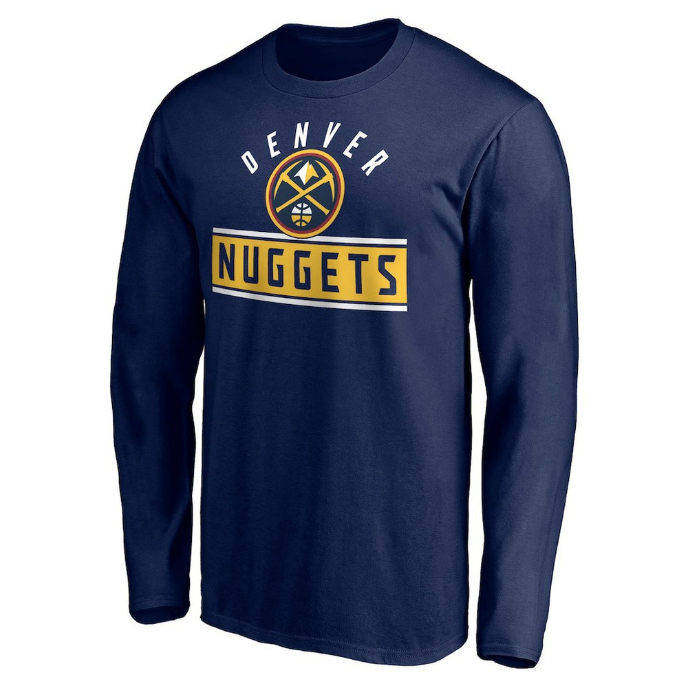 Navy Denver Nuggets Team Arch Knockout Long Sleeve T-Shirt sale | NBA