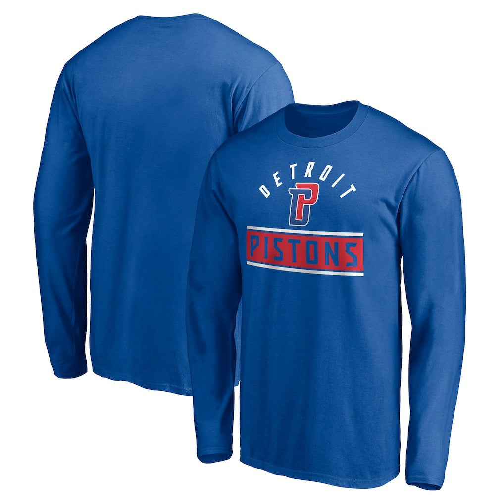 Blue Detroit Pistons Team Arch Knockout Long Sleeve T-Shirt sale | NBA