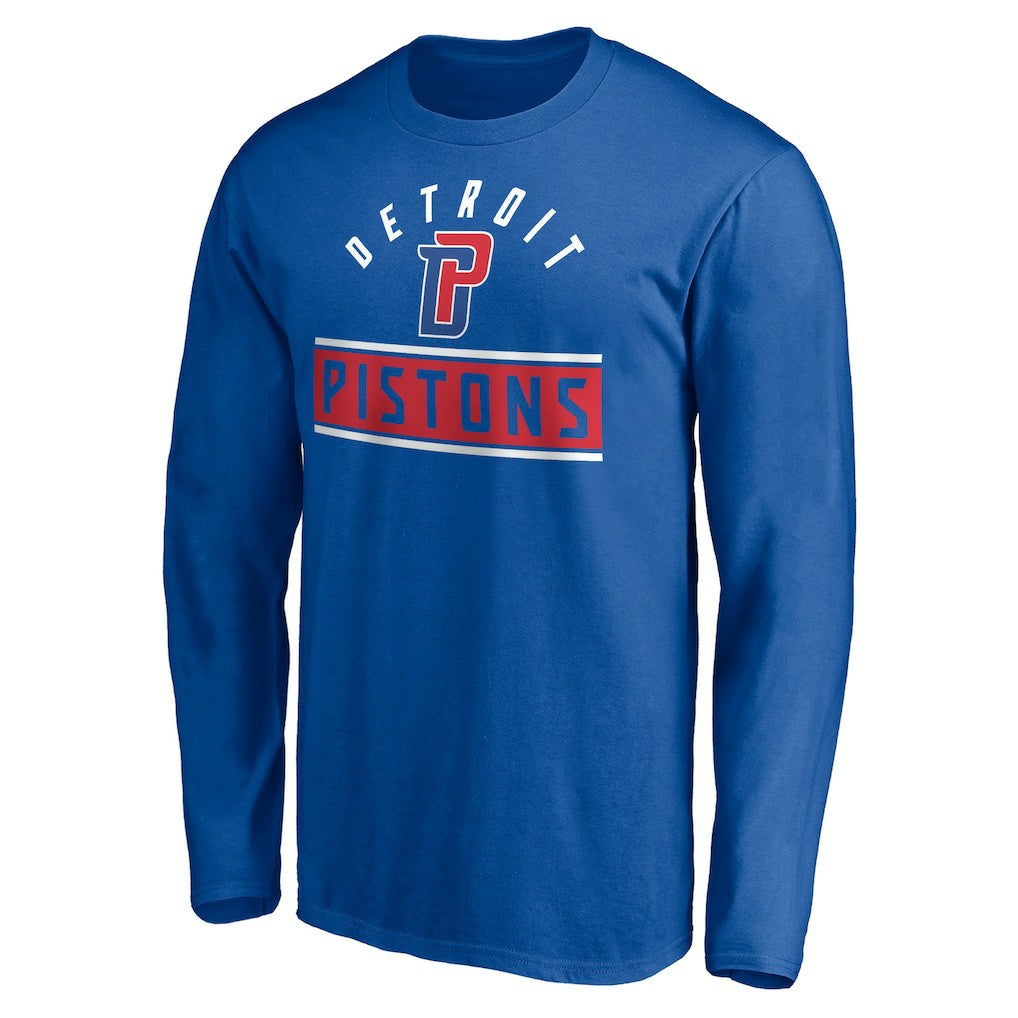 Blue Detroit Pistons Team Arch Knockout Long Sleeve T-Shirt sale | NBA