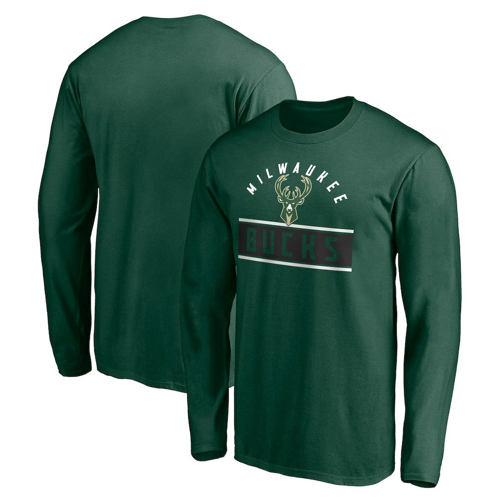 Hunter Green Milwaukee Bucks Team Arch Knockout Long Sleeve T-Shirt | NBA