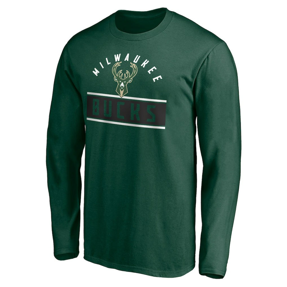 Hunter Green Milwaukee Bucks Team Arch Knockout Long Sleeve T-Shirt | NBA
