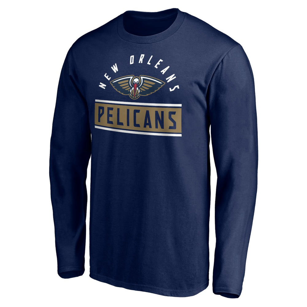 Navy New Orleans Pelicans Team Arch Knockout Long Sleeve T-Shirt | NBA