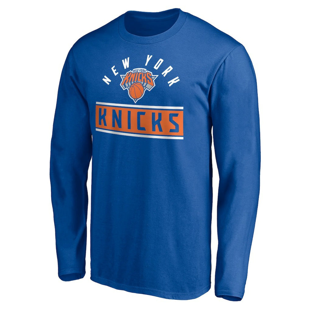 Blue New York Knicks Team Arch Knockout Long Sleeve T-Shirt | NBA