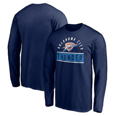 Navy Oklahoma City Thunder Team Arch Knockout Long Sleeve T-Shirt | NBA