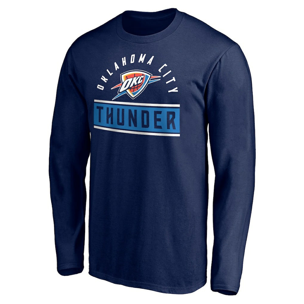 Navy Oklahoma City Thunder Team Arch Knockout Long Sleeve T-Shirt | NBA