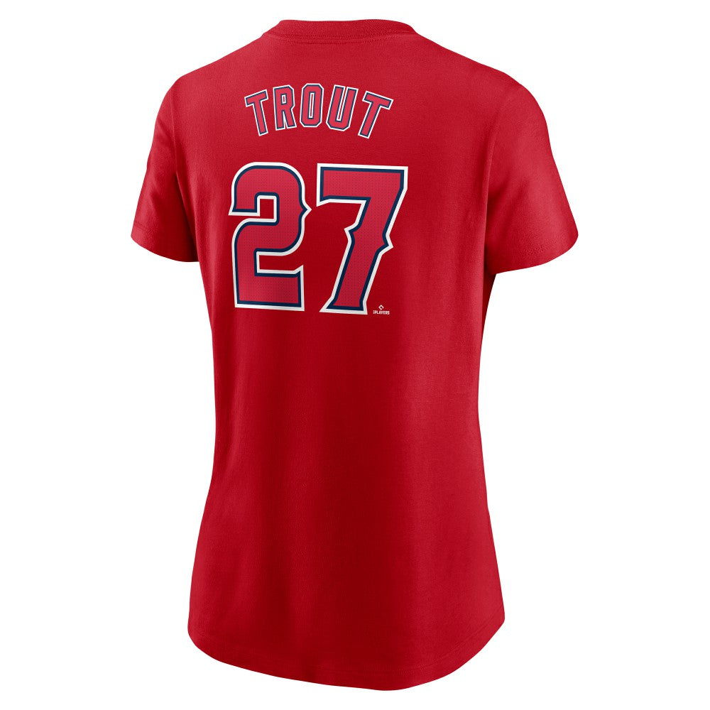 Mike Trout Los Angeles Angels Nike Women's Cooperstown Collection Fuse Name & Number T-Shirt - MLB T-shirts