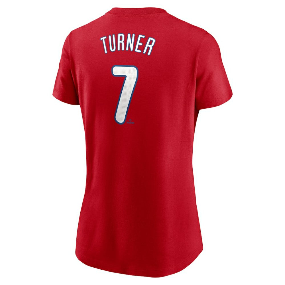 Trea Turner Philadelphia Phillies Nike Women's Cooperstown Collection Fuse Name & Number T-Shirt - MLB T-shirts