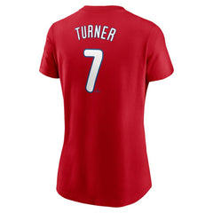 Trea Turner Philadelphia Phillies Nike Women's Cooperstown Collection Fuse Name & Number T-Shirt - MLB T-shirts