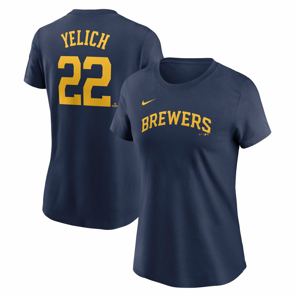 Christian Yelich Milwaukee Brewers Nike Women's Cooperstown Collection Fuse Name & Number T-Shirt - MLB T-shirts