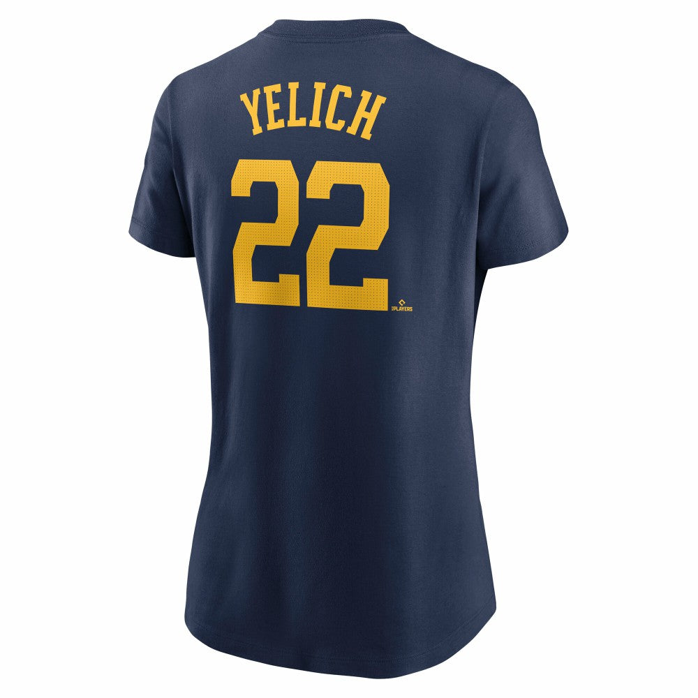 Christian Yelich Milwaukee Brewers Nike Women's Cooperstown Collection Fuse Name & Number T-Shirt - MLB T-shirts