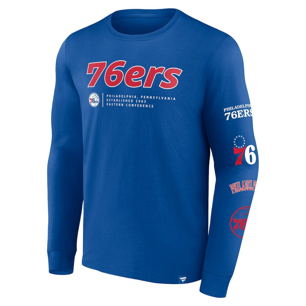 Royal Philadelphia 76ers Baseline Long Sleeve T-Shirt | NBA