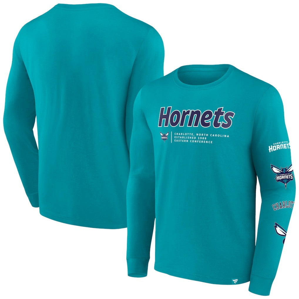 Teal Charlotte Hornets Baseline Long Sleeve T-Shirt | NBA