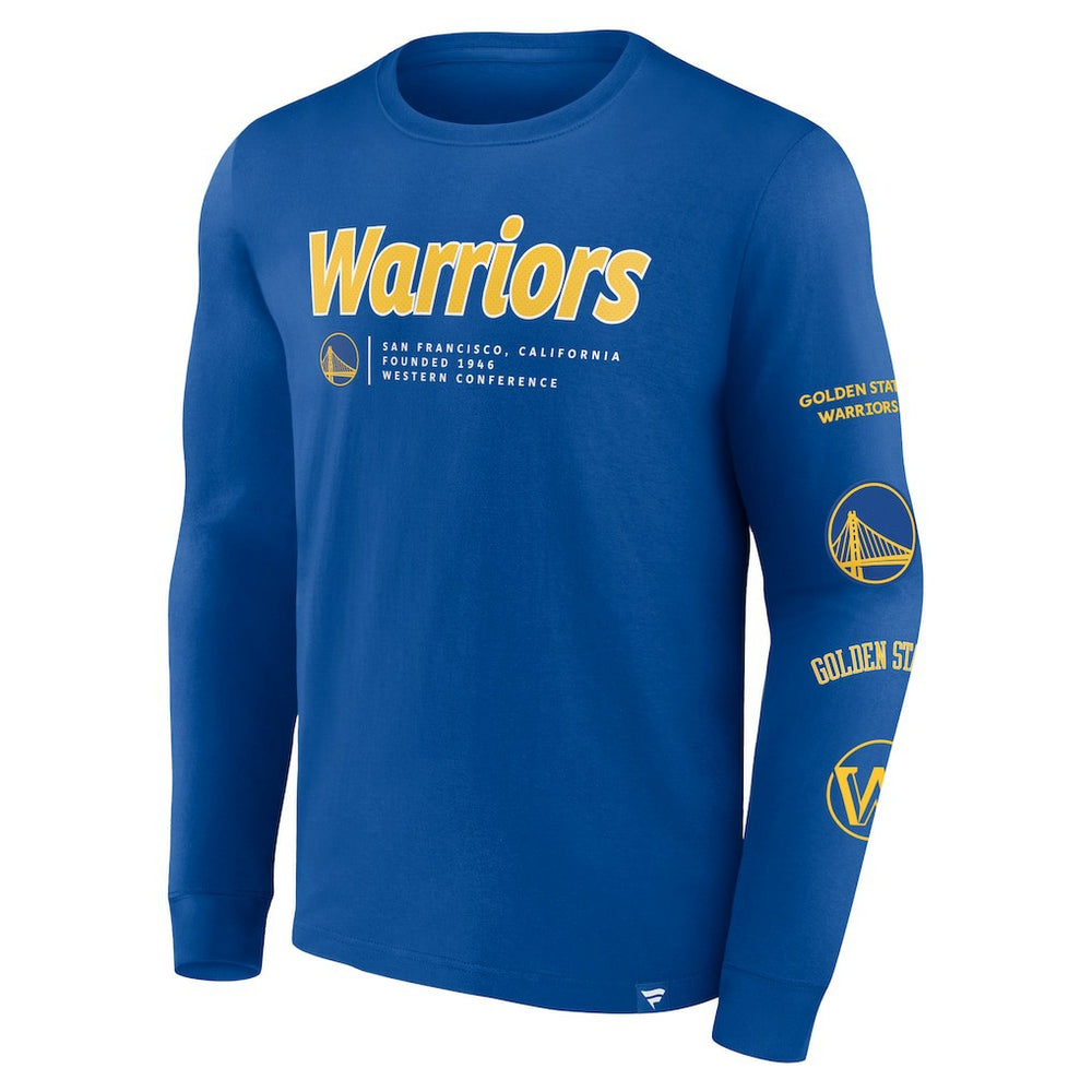 Royal Golden State Warriors Baseline Long Sleeve T-Shirt sale | NBA
