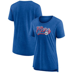 Heather Royal Philadelphia 76ers Women's League Leader Tri-Blend T-Shirt | NBA