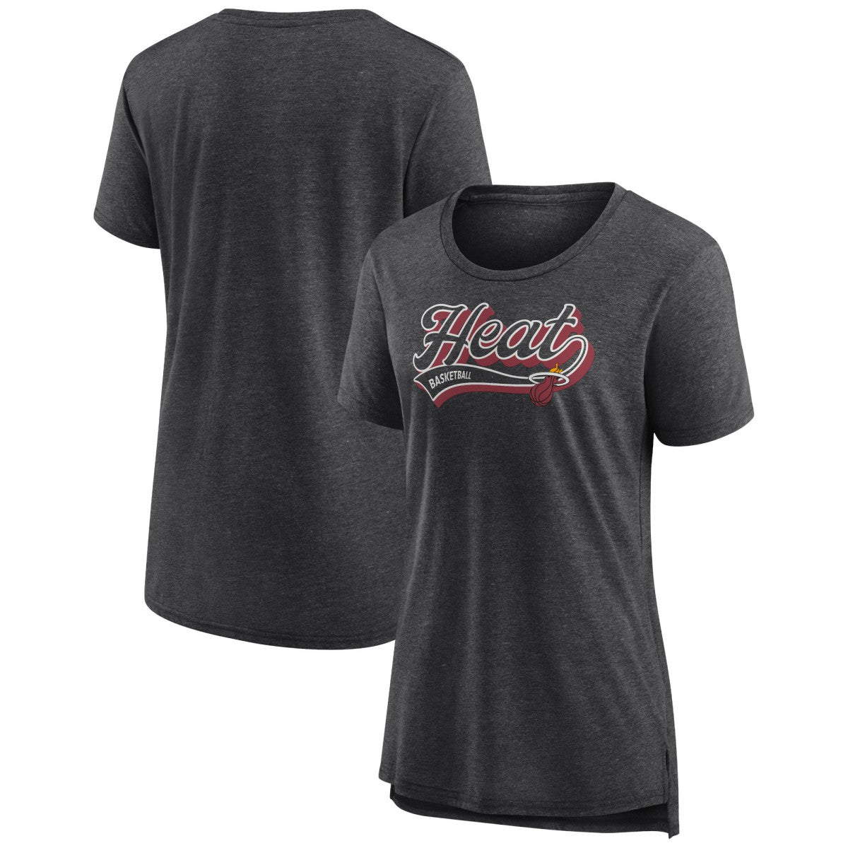 Heather Charcoal Miami Heat Women's League Leader Tri-Blend T-Shirt | NBA