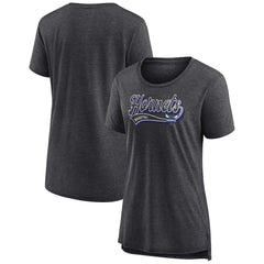 Heather Charcoal Charlotte Hornets Women's League Leader Tri-Blend T-Shirt | NBA