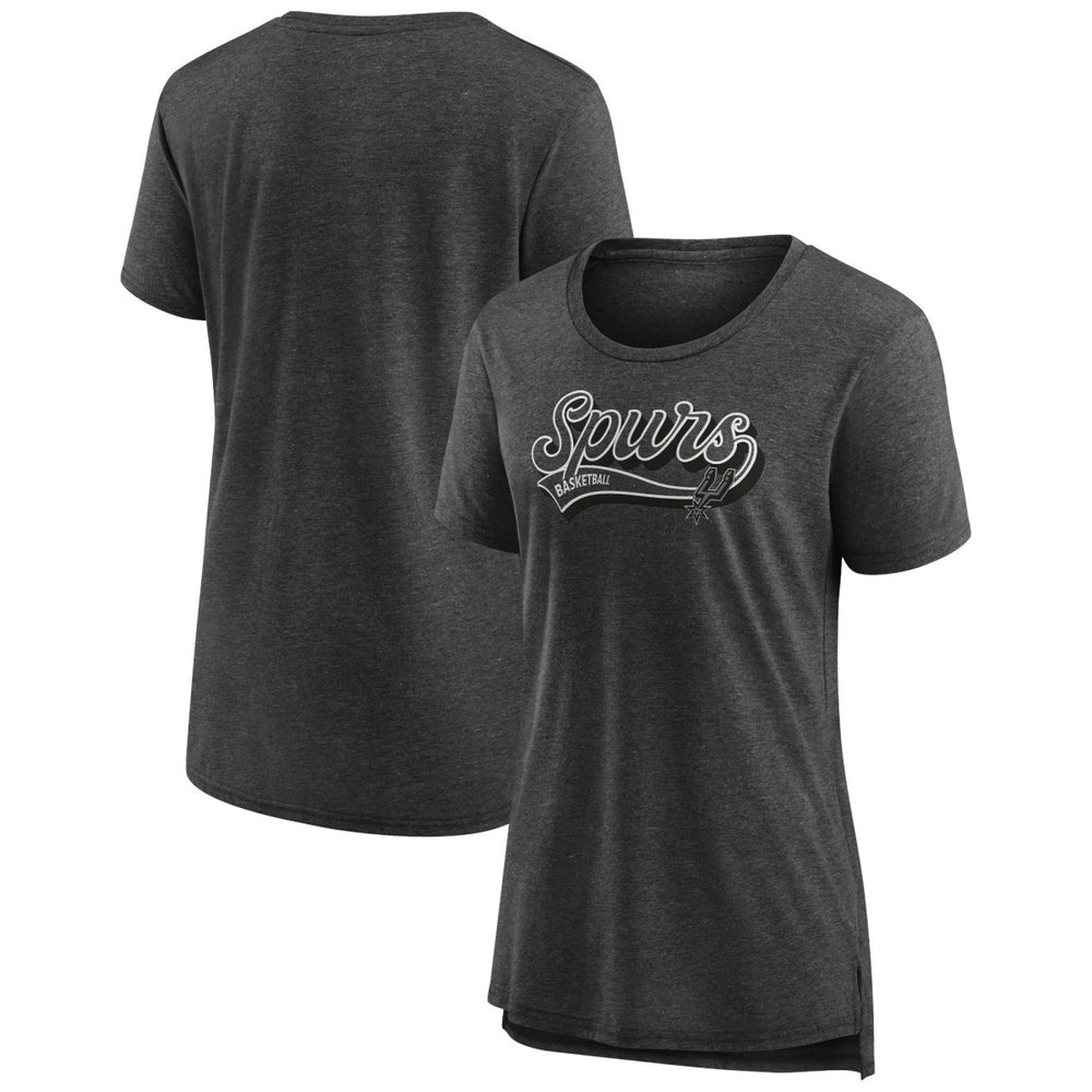Heather Charcoal San Antonio Spurs Women's League Leader Tri-Blend T-Shirt | NBA