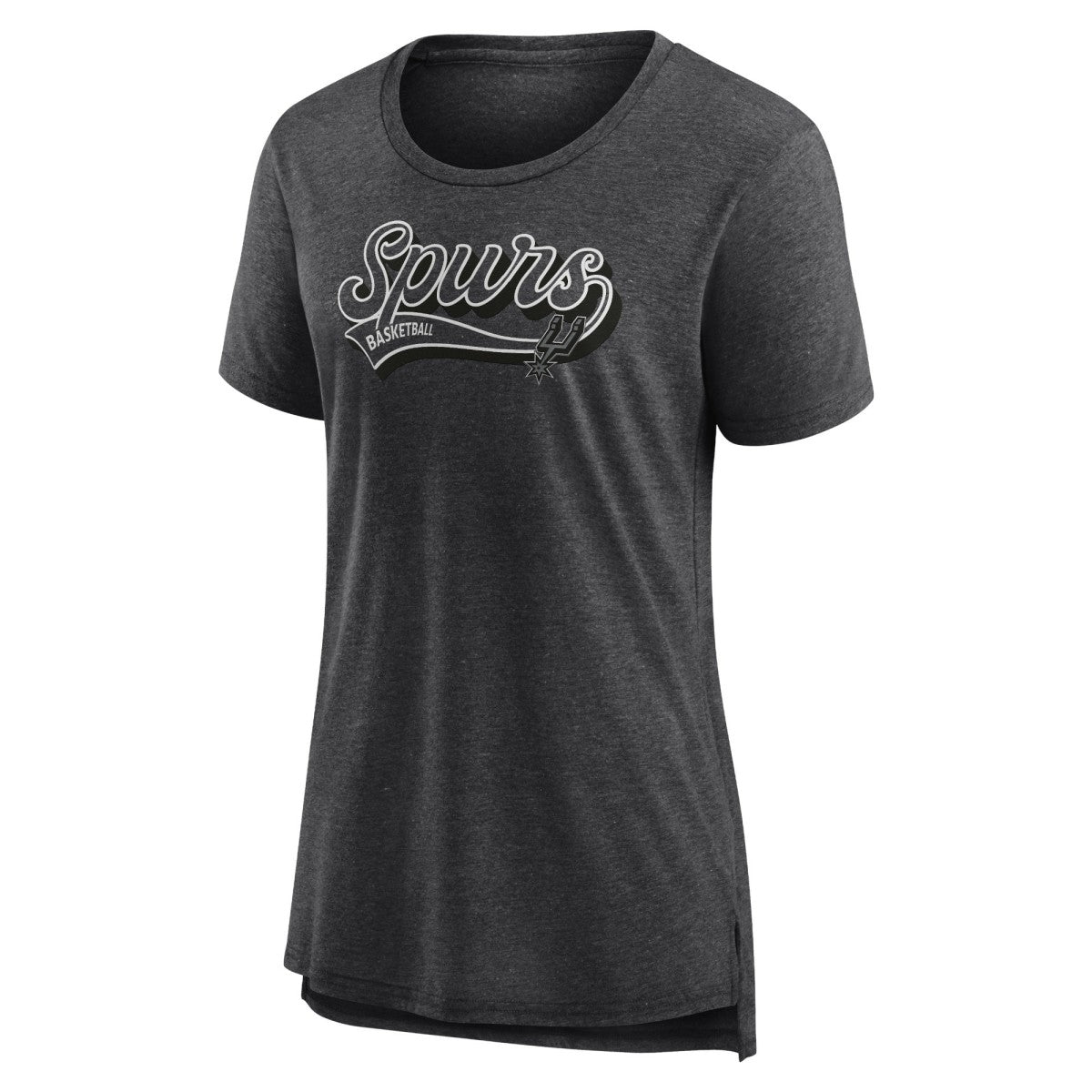 Heather Charcoal San Antonio Spurs Women's League Leader Tri-Blend T-Shirt | NBA