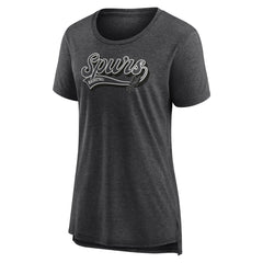 Heather Charcoal San Antonio Spurs Women's League Leader Tri-Blend T-Shirt | NBA