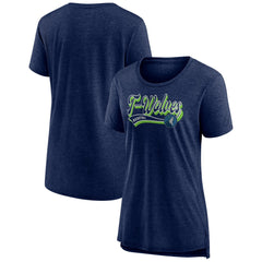 Heather Navy Minnesota Timberwolves Women's League Leader Tri-Blend T-Shirt | NBA
