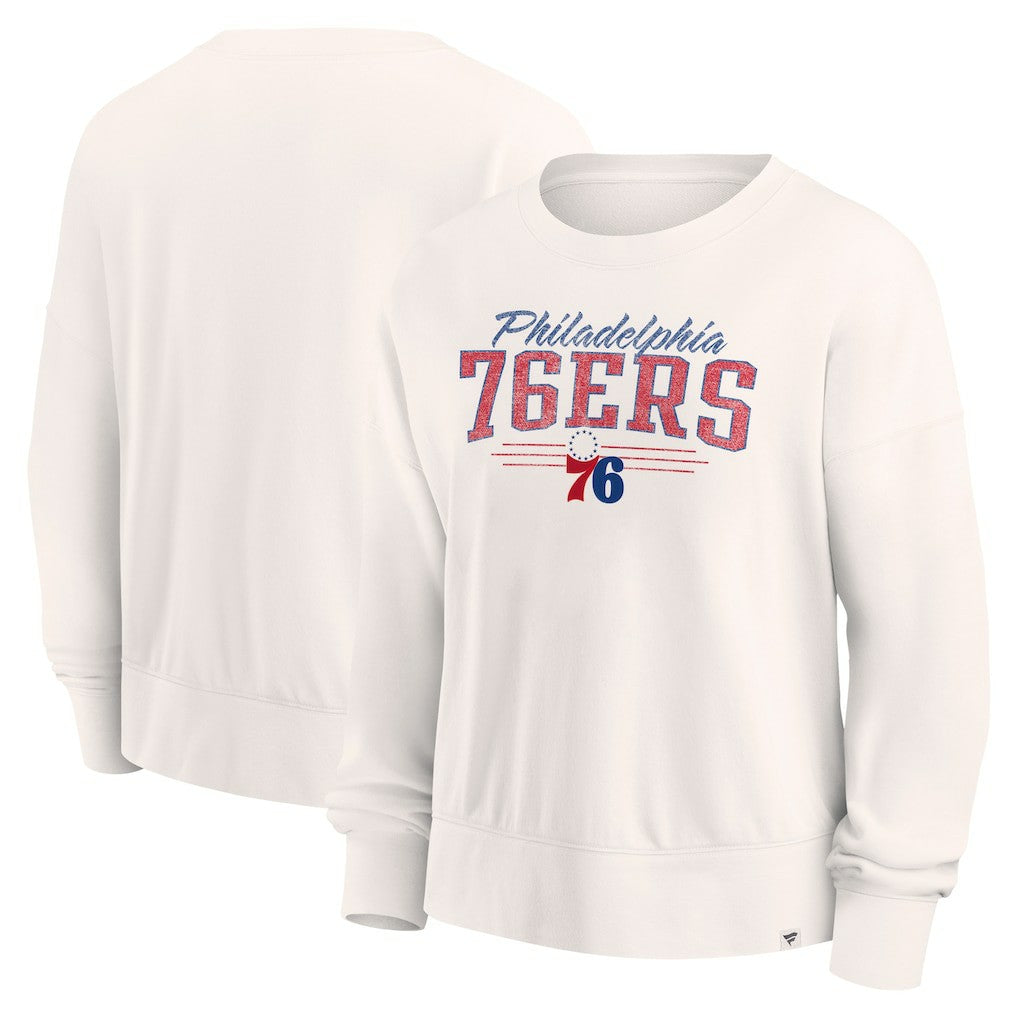 Cream Philadelphia 76ers Women's Close the Game Pullover Sweatshirt | NBA