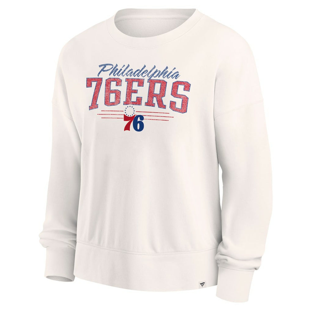 Cream Philadelphia 76ers Women's Close the Game Pullover Sweatshirt | NBA