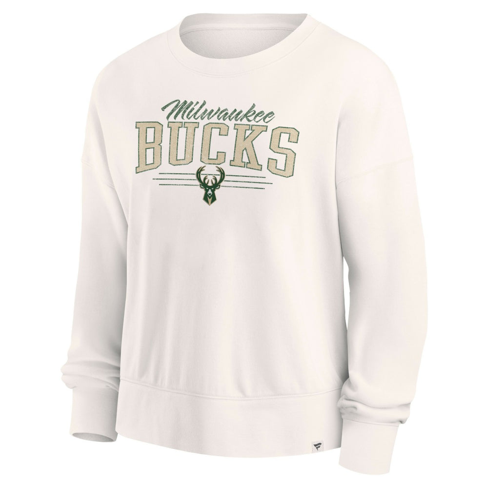 Cream Milwaukee Bucks Women's Close the Game Pullover Sweatshirt | NBA