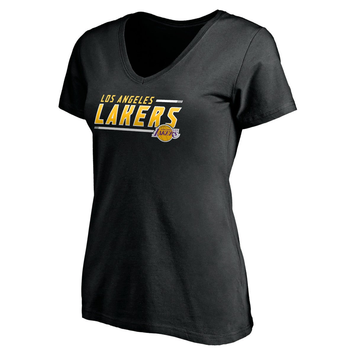 Black Los Angeles Lakers Women's Mascot In Bounds V-Neck T-Shirt | NBA