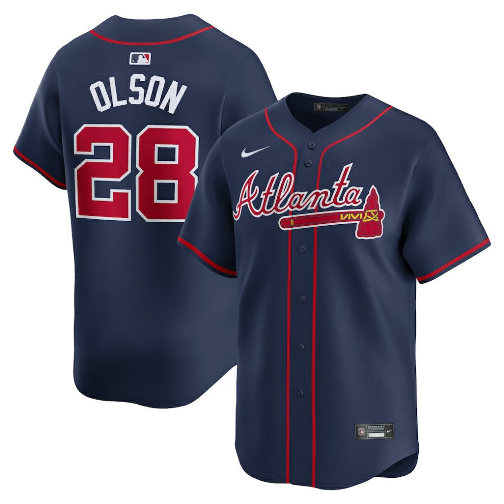 Matt Olson Atlanta Braves Nike Alternate Limited Player Jersey – Navy - MLB Jerseys
