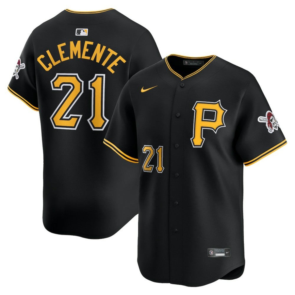 Roberto Clemente Pittsburgh Pirates Nike Alternate Limited Jersey – Black - MLB Jerseys