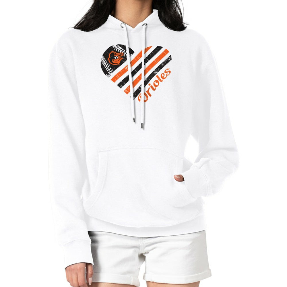Baltimore Orioles G-III 4Her by Carl Banks Women's Heart Fleece Pullover Hoodie - MLB Hoodies