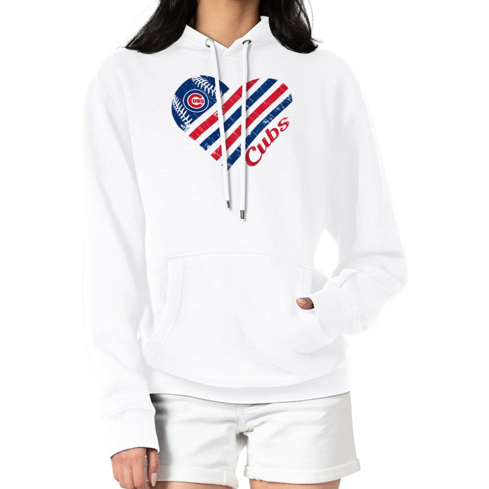 Chicago Cubs G-III 4Her by Carl Banks Women's Heart Fleece Pullover Hoodie - MLB Hoodies