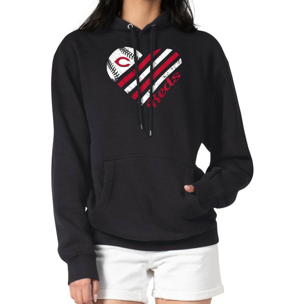 Cincinnati Reds G-III 4Her by Carl Banks Women's Heart Fleece Pullover Hoodie - MLB Hoodies