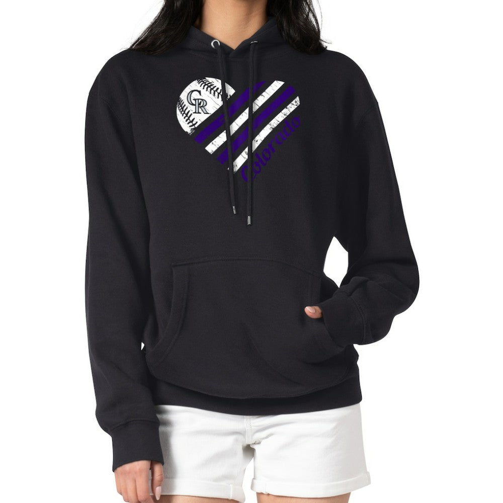 Colorado Rockies G-III 4Her by Carl Banks Women's Heart Fleece Pullover Hoodie - MLB Hoodies