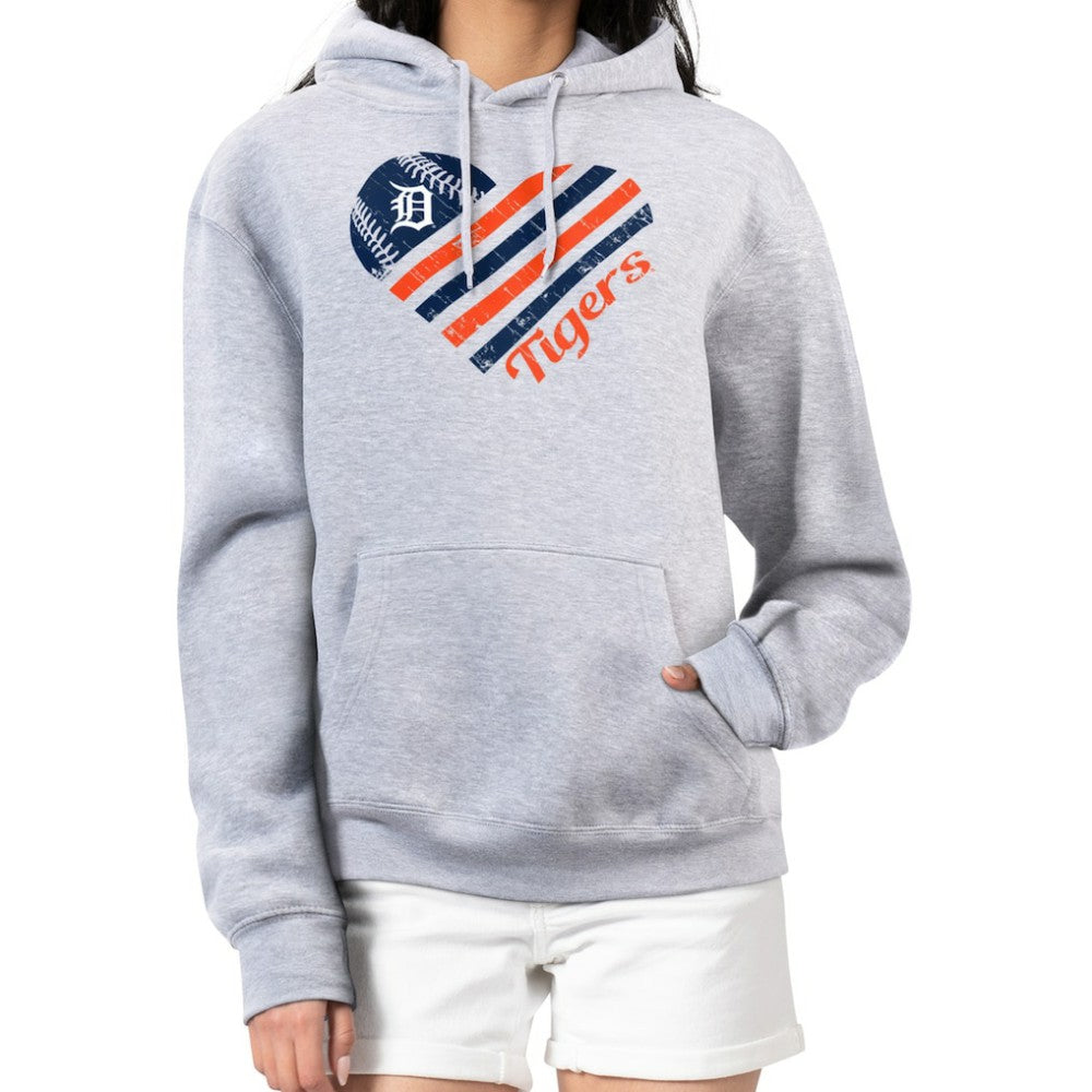 Detroit Tigers G-III 4Her by Carl Banks Women's Heart Fleece Pullover Hoodie - MLB Hoodies