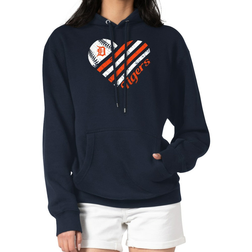 Detroit Tigers G-III 4Her by Carl Banks Women's Heart Fleece Pullover Hoodie - MLB Hoodies